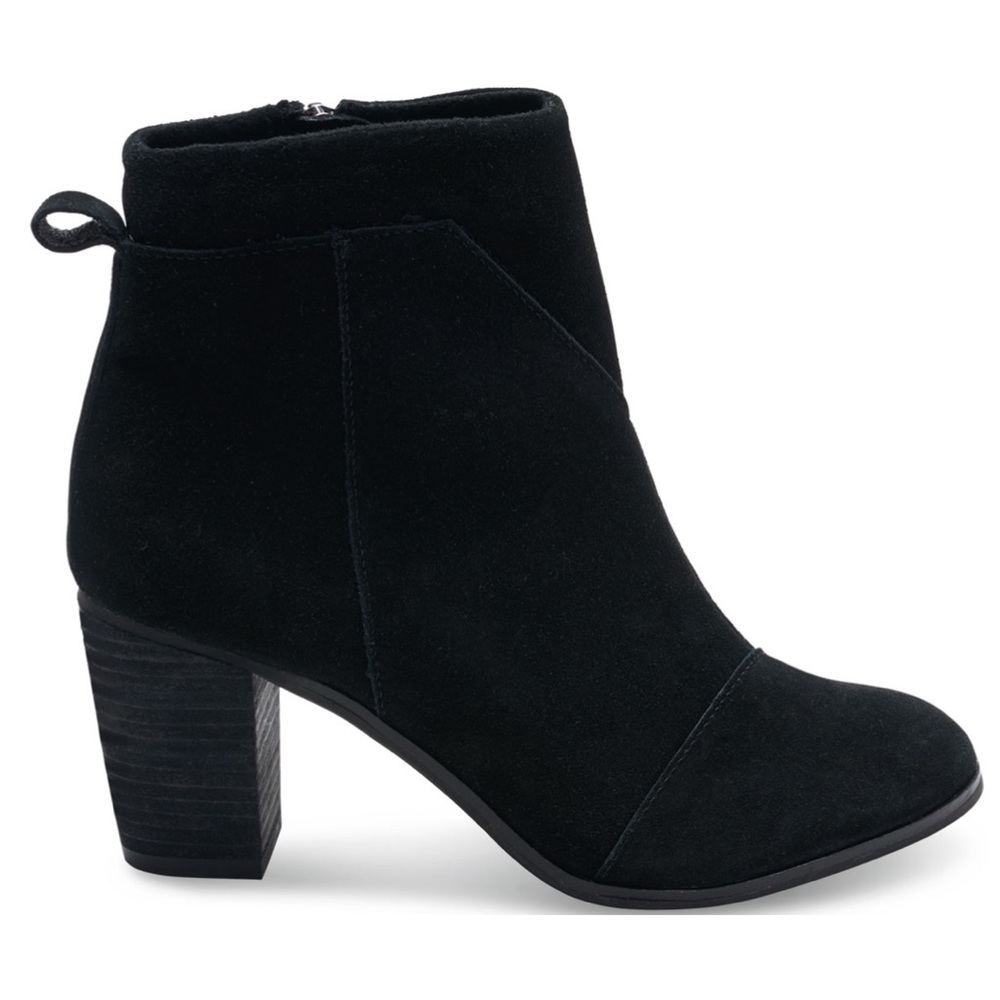 TOMS Lunata Suede Ankle Boot, Black Size 9